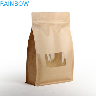 আর্দ্রতা প্রুফ ফ্ল্যাট নীচে স্তরিত চা ব্যাগ প্যাকেজিং জিপার এবং উইন্ডো সঙ্গে