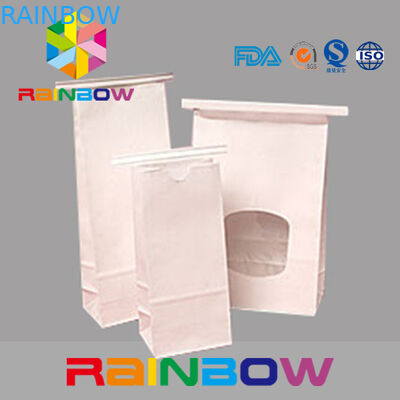 হোয়াইট ক্রাফ্ট পেপার ফ্ল্যাট বটম উইন্ডো ব্যাগ টিনের টাই, চিয়া বীজ প্যাকেজিং