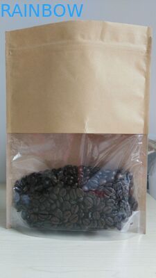 কাস্টমাইজড কাগজ ব্যাগ পুনর্ব্যবহারযোগ্য স্ট্যান্ড আপ ব্রাউন খাঁচা কাগজ ব্যাগ OEM