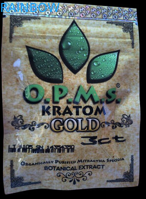 Kratom হার্বাল ধূপ প্যাকেজিং জিপ লক ব্যাগ, 3ct OPMS ক্যাপসুল Kratom ব্যাগ