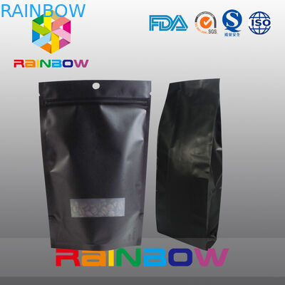 কালো 70g 100g 250g 500g প্লাস্টিকের পাইচ প্যাকেজিং ভালভ সঙ্গে কফি বীন ব্যাগ স্ট্যান্ড