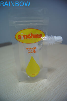 পুনঃব্যবহারযোগ্য ওয়াটারপ্রুফ স্পাউট পাউচ প্যাকেজিং স্পট সঙ্গে Ziplock শিশুর খাদ্য পাউন্ড আপ স্ট্যান্ড