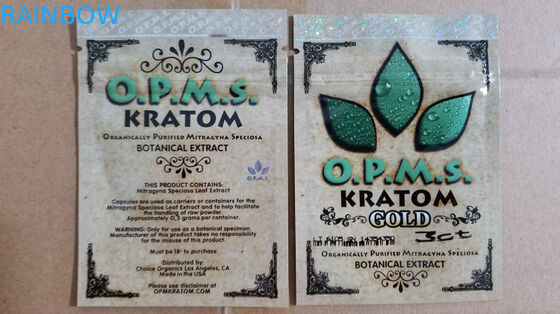 কাস্টম kratom ভেষজ ধূপ প্যাকেজিং / 3ct OPMS ক্যাপসুল kratom ব্যাগ