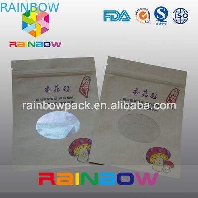 পুনর্ব্যবহারযোগ্য 2oz ক্রাফ্ট কাগজ ডয়প্যাক উইন্ডো দিয়ে কফি ব্যাগ দাঁড়ানো