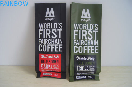 কাস্টমাইজড পাশ gusset ভালভ, লাল সবুজ সঙ্গে অ্যালুমিনিয়াম ফয়েল কফি ব্যাগ