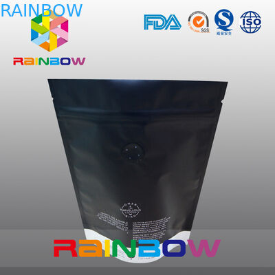 কাস্টম মুদ্রণ 250g ম্যাট আপ ঝাল সঙ্গে জিপলক কফি বীন ব্যাগ আপ স্ট্যান্ড