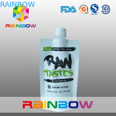 350ml 500ml 1L ফয়েল পচ প্যাকেজিং, ফুটো প্রজ চকচকে সাদা স্পাউথ পাউচ
