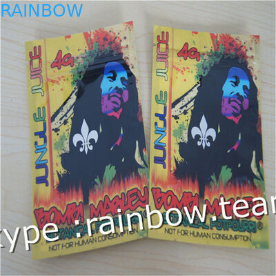 পাউডার জন্য ভেষজ ধূপ ব্যাগ / তিন পাশের সীল জিপার ব্যাগ / কাস্টম ভেষজ ধূপ ব্যাগ 1g / 2g / 3g / 4g / 5g sachet ব্যাগ জন্য