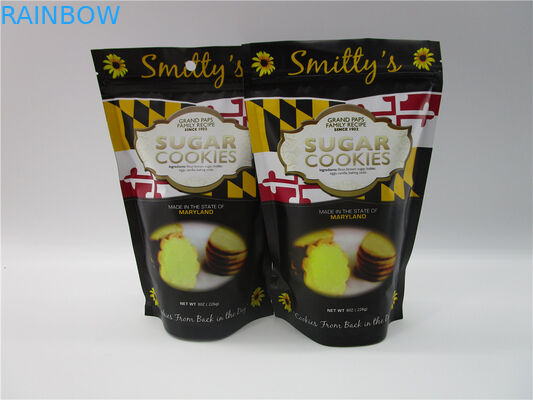 খাদ্য গ্রেড Reseableable স্ন্যাক ব্যাগ প্যাকেজিং, 8oz স্ট্যান্ড আপ স্ন্যাক প্যাকেজিং ব্যাগ ফয়েল রেখাযুক্ত