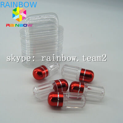 পরিষ্কার ক্যাপসুল প্লাস্টিক ঔষধ বোতল, অ্যালুমিনিয়াম ফয়েল স্বর্ণের টুপি সঙ্গে যৌন পিল ধারক