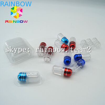 পরিষ্কার ক্যাপসুল প্লাস্টিক ঔষধ বোতল, অ্যালুমিনিয়াম ফয়েল স্বর্ণের টুপি সঙ্গে যৌন পিল ধারক