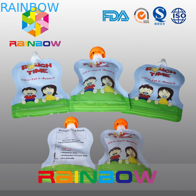 Zipplock স্বচ্ছ spouted pouches ফল রস / দুধ জন্য প্যাকেজিং