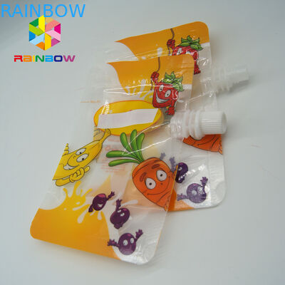 পরিষ্কার পানীয় spouted pouches, প্লাস্টিক তরল স্পাউট শীর্ষ সঙ্গে থলি দাঁড়ানো