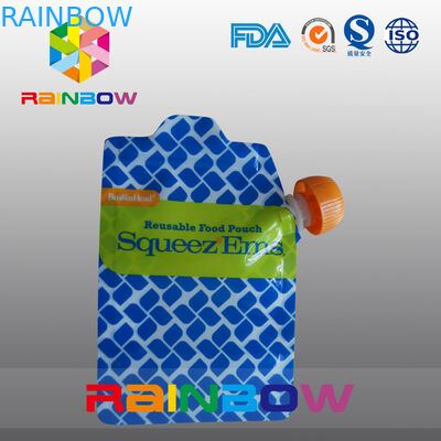 ইকো বন্ধুত্বপূর্ণ খাদ্য তরল spout ব্যাগ / spout নল এবং চামচ সঙ্গে প্যাকেজিং