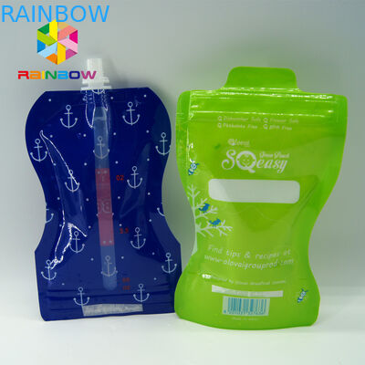 ইকো বন্ধুত্বপূর্ণ খাদ্য তরল spout ব্যাগ / spout নল এবং চামচ সঙ্গে প্যাকেজিং