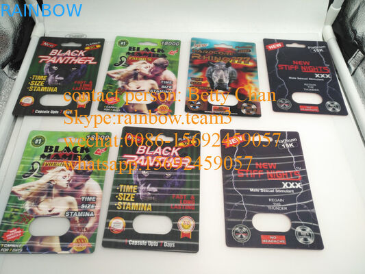 গ্লানি 7 প্ল্যাটিনাম 5000 / Rhino 69 35000 পুরুষ বর্ধনশীল পিল কাগজ বাক্স / 3 ডি কার্ড ফোস্কা প্যাকেজিং