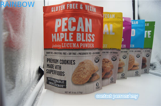 2017 নতুন ডিজাইন প্রচারমূলক চকোলেট বিস্কুট প্যাকেজিং ব্যাগ / জিপার দিয়ে 10oz পনির থালা