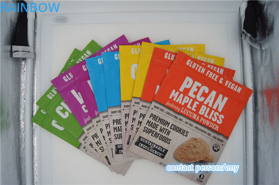 2017 নতুন ডিজাইন প্রচারমূলক চকোলেট বিস্কুট প্যাকেজিং ব্যাগ / জিপার দিয়ে 10oz পনির থালা