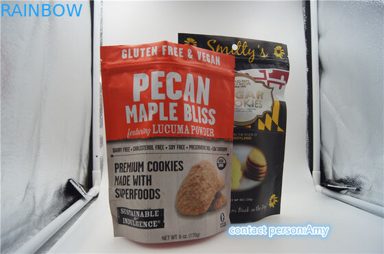 প্লাস্টিকের স্ন্যাক খাদ্য প্যাকেজিং ব্যাগ / সকলেট কুকি, 10oz পনির পেষণ সঙ্গে জিপার