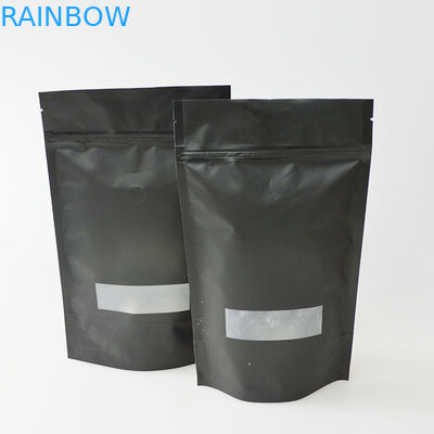 Reseableable ziplock প্লাস্টিকের pouches প্যাকেজিং, ম্যাট কালো থলি আপ দাঁড়ানো