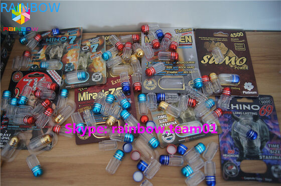 এসজিএস পেপার বক্স প্যাকেজিং পরিষ্কার প্লাস্টিক সেক্স পিল বোতল, কাস্টম সেবা প্রদান