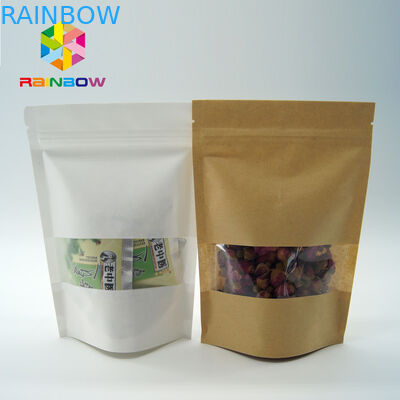 ইকো - বন্ধুত্বপূর্ণ মুদ্রিত কাগজ পরিষ্কার উইন্ডো এবং জipper সঙ্গে পাউন্ড স্ট্যান্ড আপ