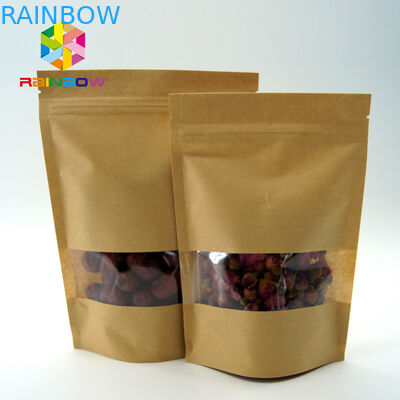 পরিষ্কার উইন্ডো চা ব্যাগ প্যাকেজিং / আঠালো খাদ্য জন্য পাউন্ড আপ স্ট্যান্ড