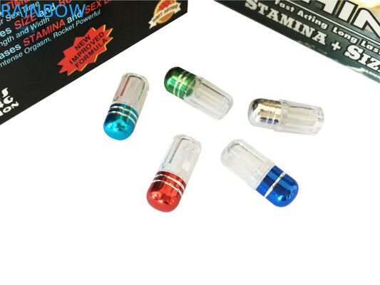 লাল Rhino 69 লিঙ্গ বৃদ্ধি ক্যাপসুল জার বুলেট / সেক্স পিল প্লাস্টিকের ঔষধ বোতল