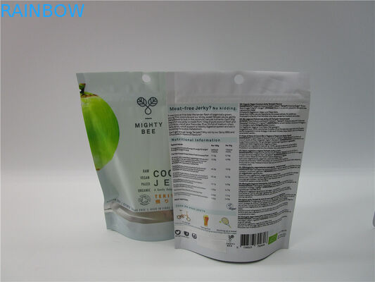 কাস্টমাইজড ক্যানবিন ব্যাগগুলি সাফ উইন্ডো / গামি জিপার সেক্ট টিয়ার নোচ দিয়ে দাঁড়ানো