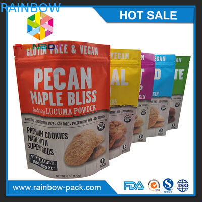 250g অ্যালুমিনিয়াম ফয়েল ম্যাট মুদ্রণ Mylar Ziplock কুকিজ প্যাকেজিং পাউন্ড ব্যাগ দাঁড়ানো