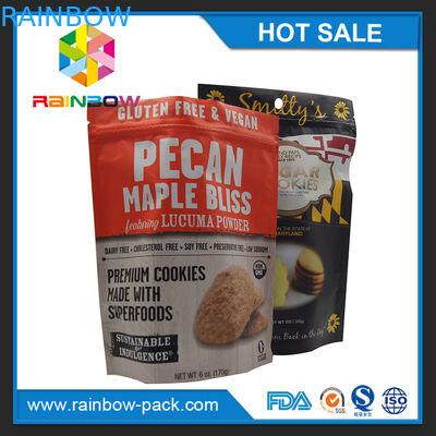 250g অ্যালুমিনিয়াম ফয়েল ম্যাট মুদ্রণ Mylar Ziplock কুকিজ প্যাকেজিং পাউন্ড ব্যাগ দাঁড়ানো