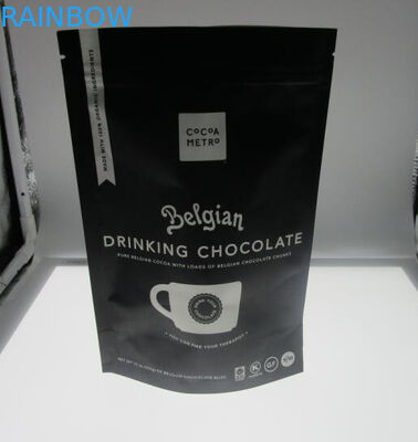 12 oz কাস্টম মুদ্রণ ম্যাট কালো কফি ফয়েল পচ প্যাকেজিং ব্যাগ ভালভ / জipper সঙ্গে