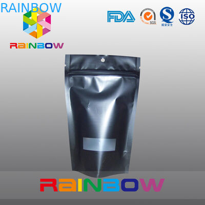 Reusable ম্যাট কালো Doypack Ziplock কফি ব্যাগ Gravure মুদ্রণ আর্দ্রতা প্রুফ