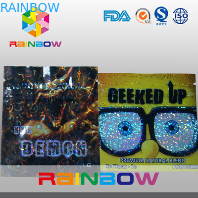 Laminated উপাদান বানর ভেষজ ধূপ মিনি Zipplock টিয়ার নোট সঙ্গে ব্যাগ