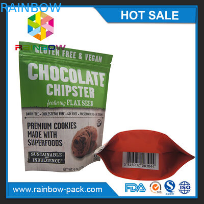 অ্যালুমিনিয়াম ফয়েল চিপ ব্যাগ চিপ অ্যালুমিনিয়াম ফয়েল প্যাকেজিং আপ ziplock 250g কুকিজ প্যাকেজিং থলি