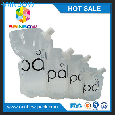 4 বিজি / 8oz / 16oz স্বচ্ছ স্ট্যান্ড বিউপি বিহীন স্পাউট সঙ্গে ওয়াইন থলি