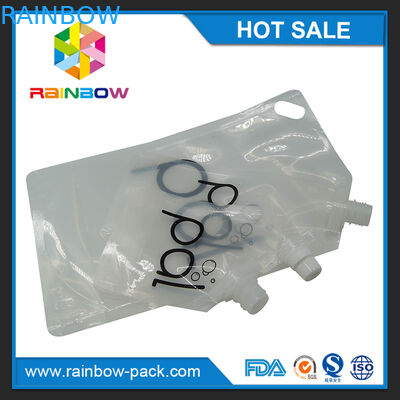 4 বিজি / 8oz / 16oz স্বচ্ছ স্ট্যান্ড বিউপি বিহীন স্পাউট সঙ্গে ওয়াইন থলি