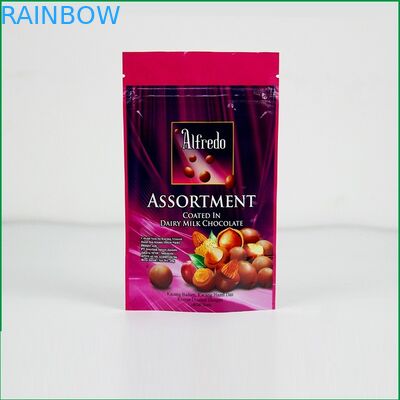 কাস্টম আপ চিপলেট / চকলেট প্যাকেজিং ব্যাগ জন্য লোগো সঙ্গে জipper ব্যাগ দাঁড়ানো