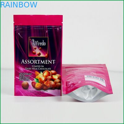 কাস্টম আপ চিপলেট / চকলেট প্যাকেজিং ব্যাগ জন্য লোগো সঙ্গে জipper ব্যাগ দাঁড়ানো