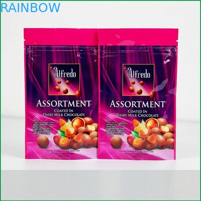 কাস্টম আপ চিপলেট / চকলেট প্যাকেজিং ব্যাগ জন্য লোগো সঙ্গে জipper ব্যাগ দাঁড়ানো