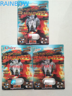 নতুন 3 ডি মুদ্রিত পুরুষ বর্ধনশীল পিল প্লাস্টিক ভাঁজ কার্ড Rhino 25 / ক্রেজি Rhino 50k ফোস্কা প্যাকেজিং