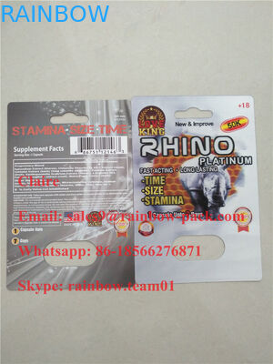 নতুন 3 ডি মুদ্রিত পুরুষ বর্ধনশীল পিল প্লাস্টিক ভাঁজ কার্ড Rhino 25 / ক্রেজি Rhino 50k ফোস্কা প্যাকেজিং