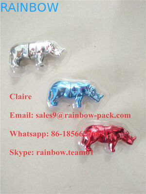 Go USA এর গিনো ক্যাপসুল কন্টেইনার / বুলেট / বোতল জন্য মার্কিন যুক্তরাষ্ট্রের গালিচা গালি প্যাকেজিং ফোস্কা 3 ডি কার্ড