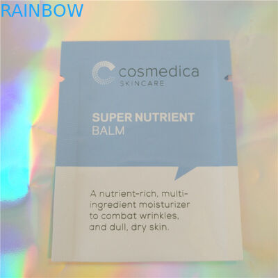 প্লাস্টিক অ্যালুমিনিয়াম ফয়েল পচ প্যাকেজিং নমুনা Sachet প্রসাধনী, তিন পাশ সিলিং অঙ্গরাগ নমুনা Sachet