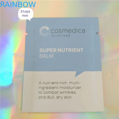 প্লাস্টিক অ্যালুমিনিয়াম ফয়েল পচ প্যাকেজিং নমুনা Sachet প্রসাধনী, তিন পাশ সিলিং অঙ্গরাগ নমুনা Sachet