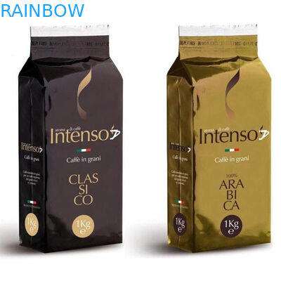 সাইড Gusset ঘূর্ণনযোগ্য প্লাস্টিক কফি ব্যাগ অ্যালুমিনিয়াম ফয়েল কফি বীন প্যাকেজিং ব্যাগ ভালভ সঙ্গে 1kg