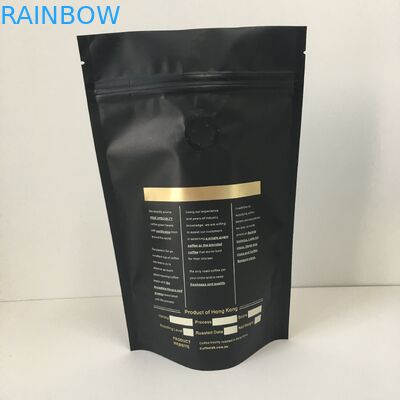 প্রাইভেট লেবেল গোল্ড লোগো ভালভ সঙ্গে অ্যালুমিনিয়াম ফয়েল রেখাযুক্ত প্লাস্টিকের পাইচ প্যাকেজিং ব্যাগ