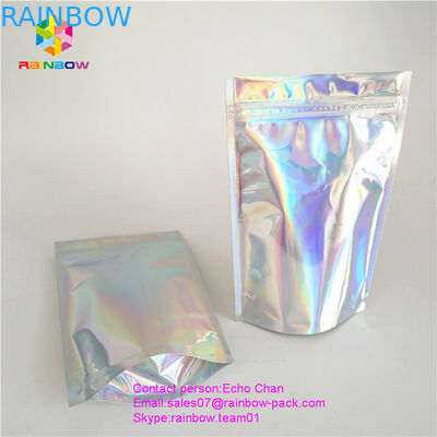 পুনর্ব্যবহারযোগ্য অঙ্গরাগ বা লবণাক্ত প্যাকিং জন্য মুদ্রণ ছাড়া holographic ফয়েল ব্যাগ দাঁড়ানো