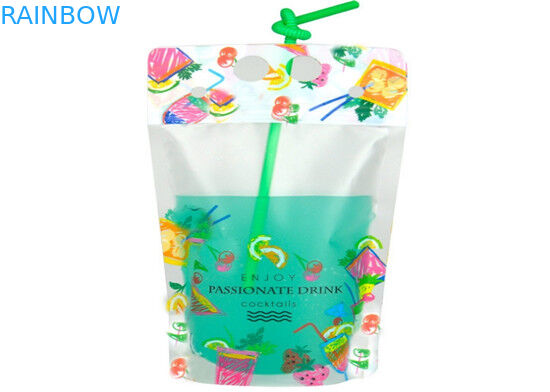 100 মিমি / 200ml স্বচ্ছ স্ট্যান্ড আপ পেষণকারী জুপার সঙ্গে পূর্ণ রঙিন মুদ্রণ