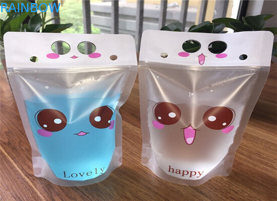 খাদ্য নিরাপত্তা স্তর প্লাস্টিকের পাইচ প্যাকেজিং দুধ / চা / জুস জন্য দাঁড়ানো